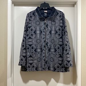 Black and grey Chico’s reversible jacket
